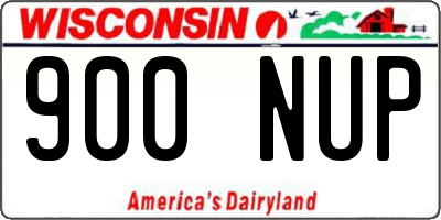 WI license plate 900NUP