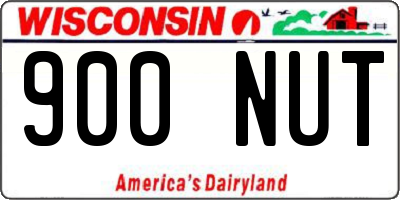 WI license plate 900NUT