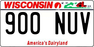WI license plate 900NUV