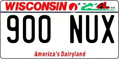 WI license plate 900NUX