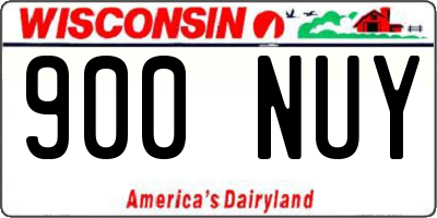WI license plate 900NUY