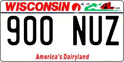WI license plate 900NUZ