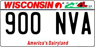 WI license plate 900NVA