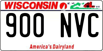 WI license plate 900NVC
