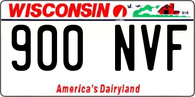 WI license plate 900NVF