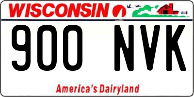 WI license plate 900NVK