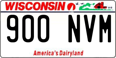 WI license plate 900NVM