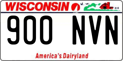 WI license plate 900NVN