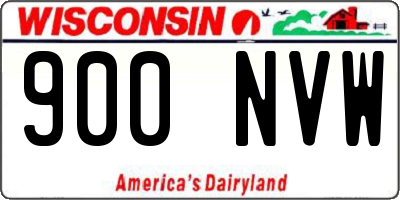 WI license plate 900NVW