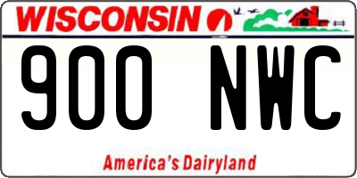 WI license plate 900NWC