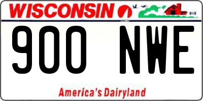 WI license plate 900NWE
