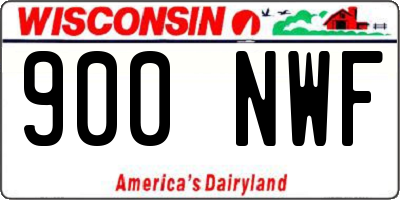 WI license plate 900NWF
