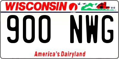 WI license plate 900NWG