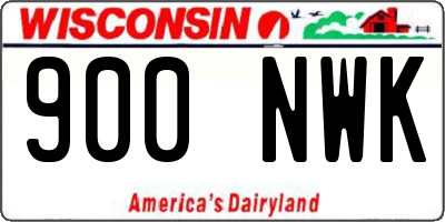 WI license plate 900NWK