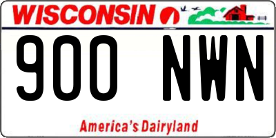 WI license plate 900NWN