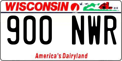 WI license plate 900NWR