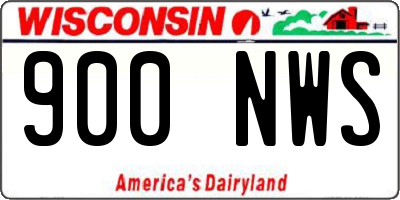 WI license plate 900NWS