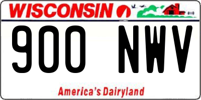 WI license plate 900NWV