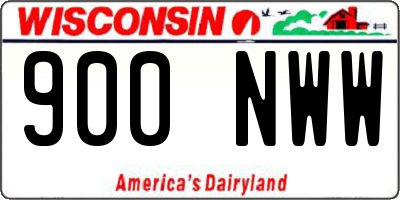 WI license plate 900NWW