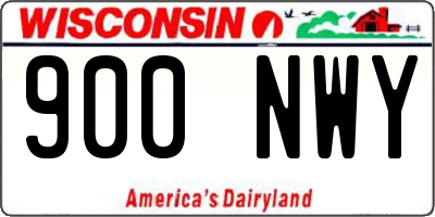 WI license plate 900NWY