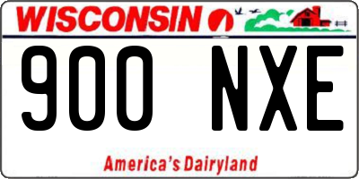 WI license plate 900NXE