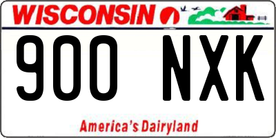 WI license plate 900NXK