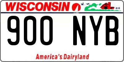 WI license plate 900NYB