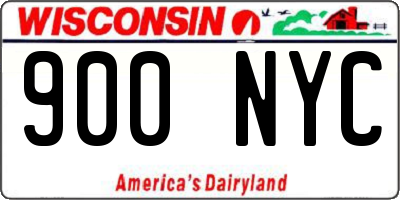 WI license plate 900NYC