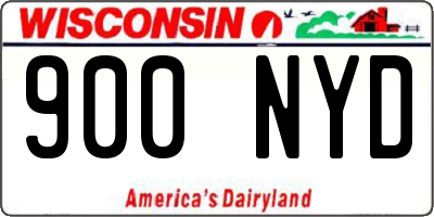 WI license plate 900NYD