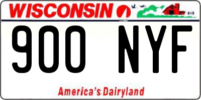 WI license plate 900NYF
