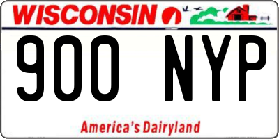 WI license plate 900NYP
