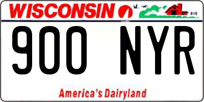 WI license plate 900NYR