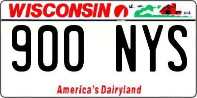 WI license plate 900NYS