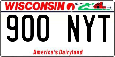 WI license plate 900NYT