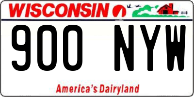 WI license plate 900NYW