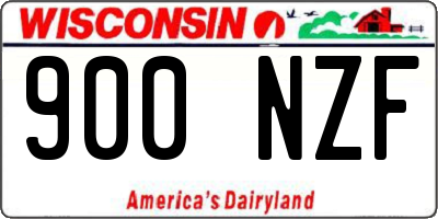 WI license plate 900NZF