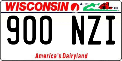 WI license plate 900NZI
