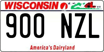 WI license plate 900NZL