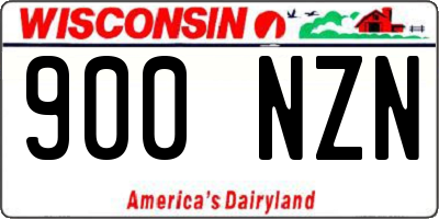 WI license plate 900NZN