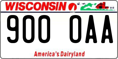 WI license plate 900OAA