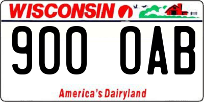 WI license plate 900OAB