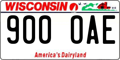 WI license plate 900OAE