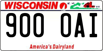 WI license plate 900OAI