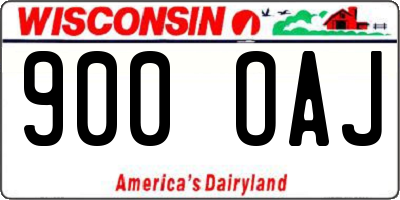 WI license plate 900OAJ