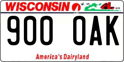 WI license plate 900OAK