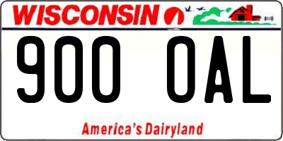 WI license plate 900OAL