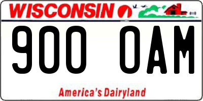 WI license plate 900OAM