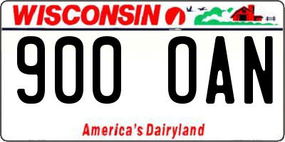 WI license plate 900OAN