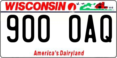 WI license plate 900OAQ