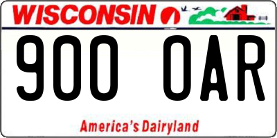 WI license plate 900OAR